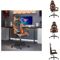 vidaXL Chaise de jeu pivotante noir et orange similicuir - chaise de jeu