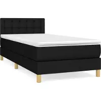 Syfax Sommier à lattes de lit avec matelas Noir 90x200 cm Tissu