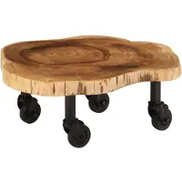 The Living Store Table basse en bois massif d'acacia 60 x 55 x 25 cm