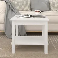 vidaXL 2025 Table basse moderne Blanc 50x50x45 cm Pin massif - Tables basses,Design 1429528 1parcel