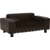 Syfax Canapé pour chien Marron 81x43x31 cm Peluche et similicuir