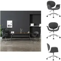 vidaXL Chaise de bureau Tissu gris pivotant - Chaises de bureau