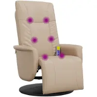 Syfax Fauteuil inclinable de massage repose-pieds cappuccino