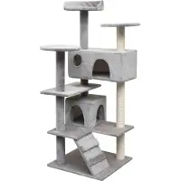 Syfax Arbre à chat avec griffoirs en sisal 125 cm Gris