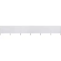 Syfax Paravent 6 panneaux Tissu 800 x 80 cm Blanc