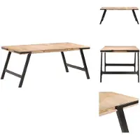 vidaXL Table de salle à manger 180x90x76 cm en bois massif de mangue - Tables de salle à manger