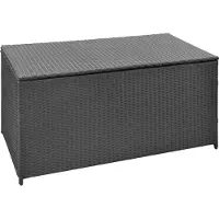 vidaXL Coffre de rangement de jardin noir 120x50x60 cm Poly Rattan - Coffre de rangement de jardin - Coffre de rangement de jardin - Coffres de rangement de jardin