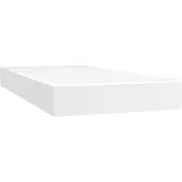 Syfax Matelas de lit à ressorts ensachés fermeté moyenne Blanc 90x200x20cm Similicuir