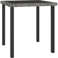 Prolenta Maison Exclusive - Table à dîner de jardin Gris 70x70x73 cm Résine tressée