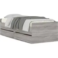 Syfax Cadre de lit avec tiroirs sans matelas sonoma gris 90x190 cm