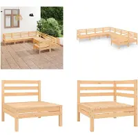 vidaXL Ensemble de jardin Lounge 8 pcs pin massif - Ensemble de jardin Lounge - Ensemble de salon d'extérieur - Canapé de jardin en bois