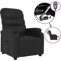 Syfax Fauteuil inclinable électrique Noir Similicuir