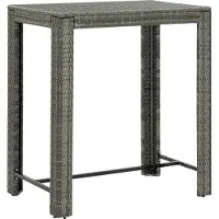 Syfax Table de bar de jardin Gris 100x60,5x110,5 cm Résine tressée