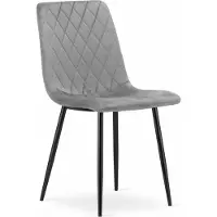 Leobert Chaise Valora TURIN en velours gris clair x1 - Chaise simple gris clair pour espaces modernes