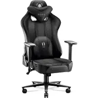 Diablo X-Player Gaming Chair Office Chair Fabric 3D Armrests Ergonomic Design Neck/Lumbar Cushion, Colour : Noir, Taille King