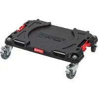 Qbrick - PRO Transport Platform - 506 x 325 x 140 mm - Plastique noir - Base mobile avec 4 roulettes pivotantes et 2 freins - Poids maximum de 100 kg