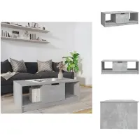 vidaXL Table basse gris béton 102x50x36 cm Bois composite - Tables basses