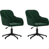 Syfax Chaises pivotantes à manger lot de 2 Vert foncé Velours