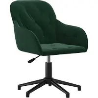 Syfax Chaise pivotante de bureau Vert foncé Velours