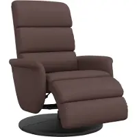 Syfax Fauteuil inclinable avec repose-pieds marron similicuir