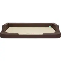 HOBBYDOG Coussin pour chien Lit pour chien Panier pour chien Canapé pour chien orthopédique pour animal domestique Lavable - Medico Lux 75 x 50 x 15 cm [Taille : L] - Marron avec Beige