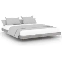 Syfax Cadre de lit sans matelas sonoma gris 120x200cm bois ingénierie