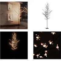 vidaXL Arbre à LED avec fleurs de cerisiers blanc chaud 672 LED 400 cm - Arbre à LED - Arbres à LED - Arbres décoratifs à LED