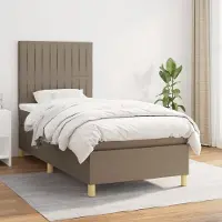 Prolenta Maison Exclusive - Sommier à lattes de lit avec matelas Taupe 100x200 cm Tissu