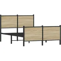 Syfax Cadre de lit en métal sans matelas chêne sonoma 120x200 cm