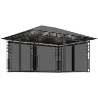 Syfax Tonnelle avec moustiquaire et lumières LED 4x3x2,73m Anthracite