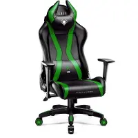 Diablo X-Horn Gaming Chair Office Chair 3D Armrests Ergonomic Design Neck/Lumbar Cushion Imitation Leather Rocking Function Normal Size Black/Green