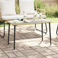 Syfax Table de Jardin Naturel 80 x 40 x 45 cm polyrotin