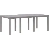 Syfax Table de Jardin Gris clair 200 x 100 x 73 cm polyrotin