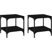 Syfax Tables d'appoint 2 pcs Noir 40x40x40 cm Bois d'ingénierie