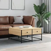 Prolenta Maison Exclusive - Table basse en chêne Sonoma 80x80x40 cm Matériau dérivé du bois