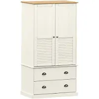 Syfax Garde-robe VIGO blanc 90x55x170 cm bois massif de pin