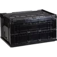 Relaxdays 2 caisses de transport professionnelles, robustes, usage professionnel, plastique haut de gamme, qualité supérieure, 60 L, H x l x P 32,5 x 58,5 x 39,5 cm, noir
