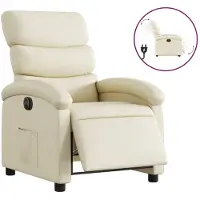 Syfax Fauteuil inclinable électrique Crème Similicuir