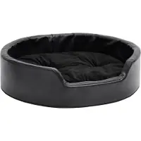 Syfax Lit pour chiens Noir 69x59x19 cm Peluche et similicuir