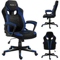 Huzaro Chaise de jeu FORCE 2.5 BLUE MESH avec assise en maille, noir et bleu
