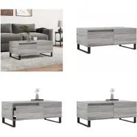 vidaXL Table basse Gris Sonoma 90x50x36,5 cm Bois composite - Table basse - Tables basses - Table d'appoint - Table de salon