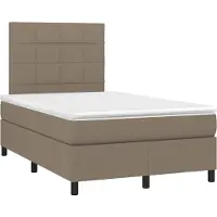 vidaXL Lit Boxspring avec matelas Taupe 120x190 cm Tissu
