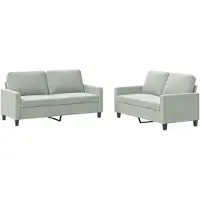Syfax Ensemble de canapés 2 pcs avec coussins Gris clair Velours