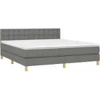 Syfax Sommier à lattes de lit avec matelas Gris foncé 160x200cm Tissu