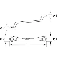 Ks Tools Clé polygonale double 964.1112 320mm acier inoxydable 380g