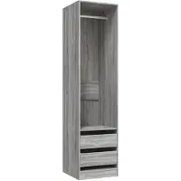 Syfax Armoire avec tiroirs Sonoma gris 50x50x200 cm Bois d'ingénierie