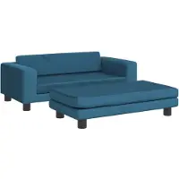 Syfax Lit pour chien avec extension bleu 100x50x30 cm velours