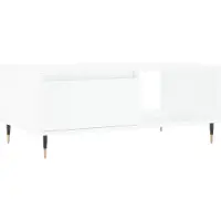 Syfax Table basse Blanc 90x50x36,5 cm Bois d'ingénierie