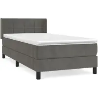 Syfax Sommier à lattes de lit et matelas Gris foncé 90x200 cm Velours