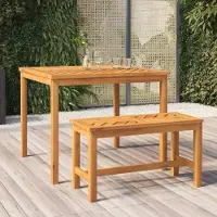 The Living Store Table de jardin à manger 90x90x74 cm en bois massif d'acacia
